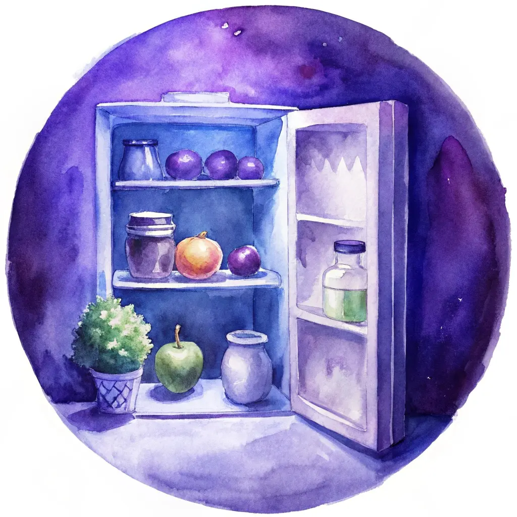 Representación visual de inventario en nevera para planificación de menú semanal con IA y estrategia de aprovechamiento alimentario (residuo cero).