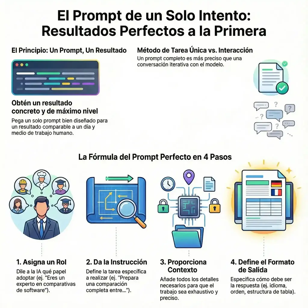 Concepto de prompts rápidos o de una sola tarea.